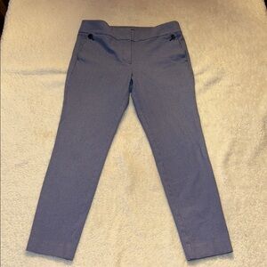 Ann Taylor Loft Houndstooth Trouser Marisa blue white size 8